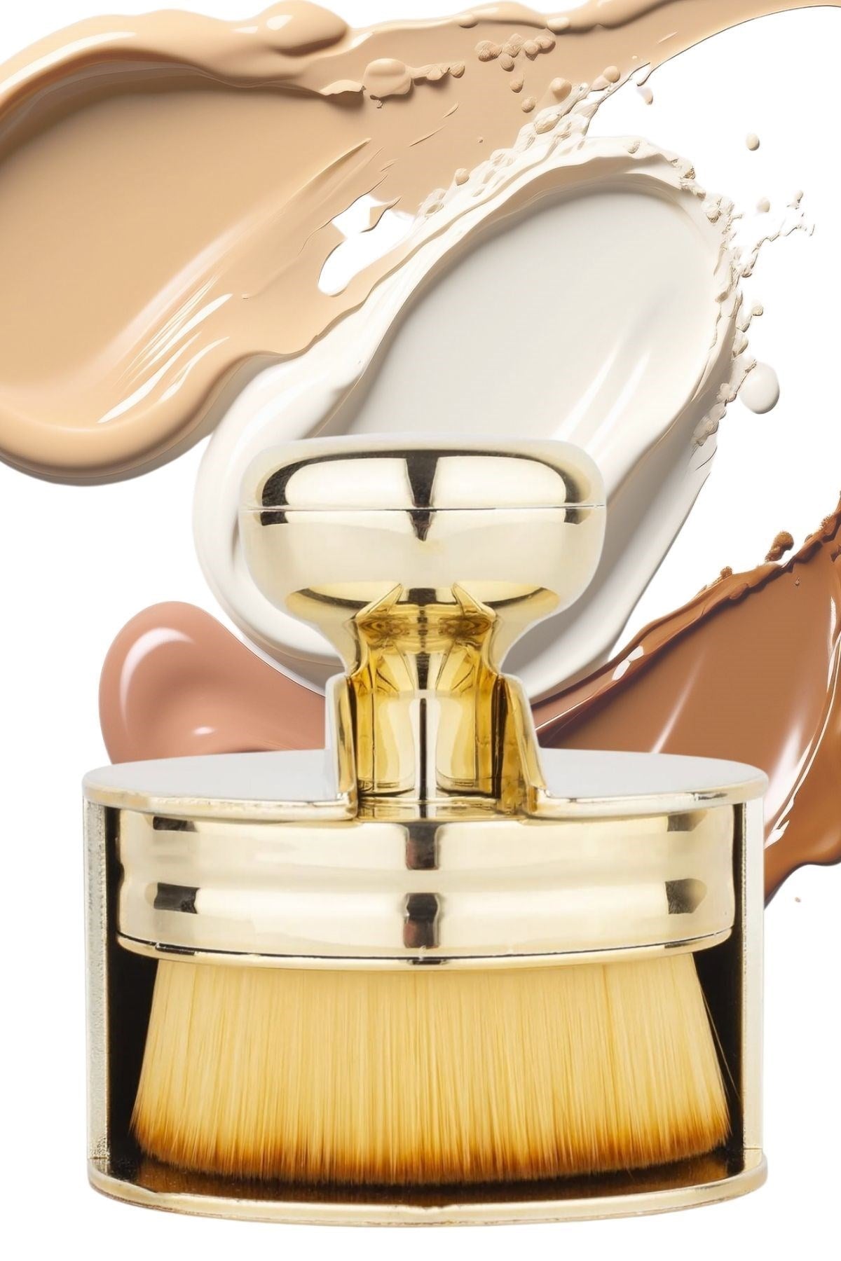 BUFFER® Profesyonel Geniş Pratik Tutma Saplı Gold Büyük Fondöten Yayma Fırçası