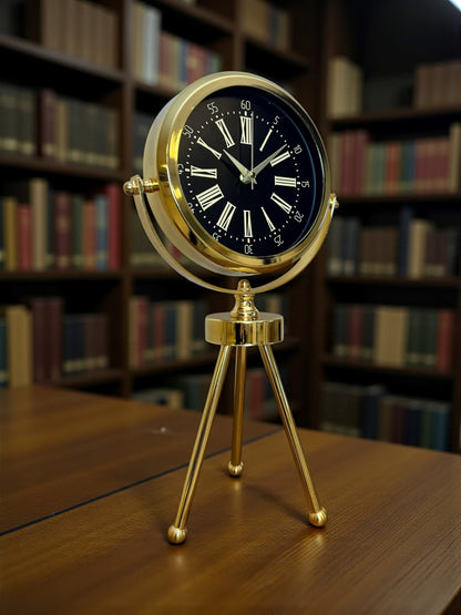 Zentime Gold Lüks Üç Ayaklı Masa Saati