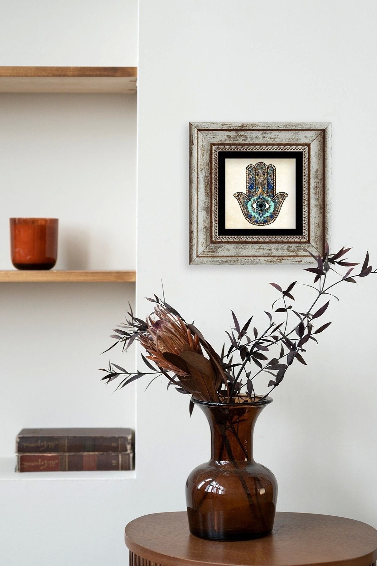 Fatma Ana Eli Çerçeveli Taş Tablo 20 cm