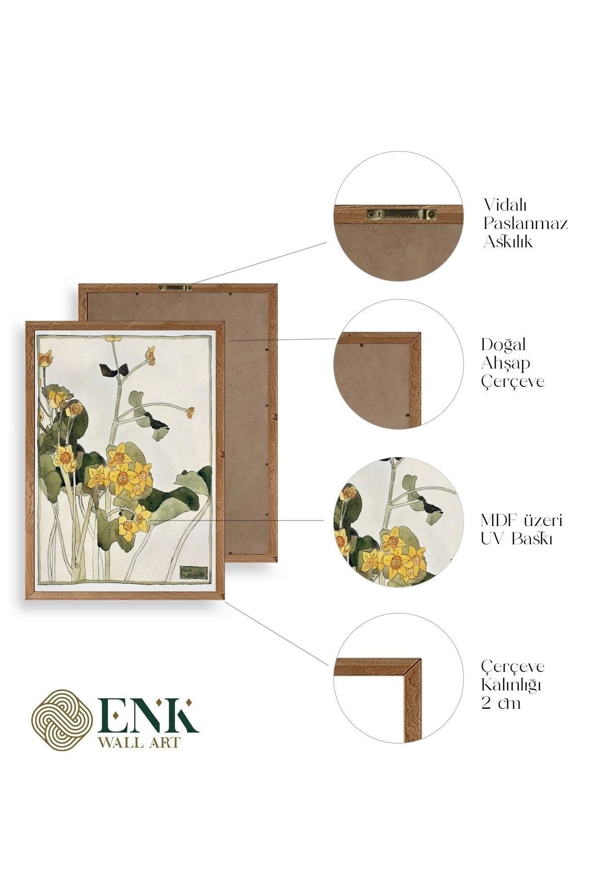 Marsh Marigold Ahşap Çerçeveli Tablo 50 x 70