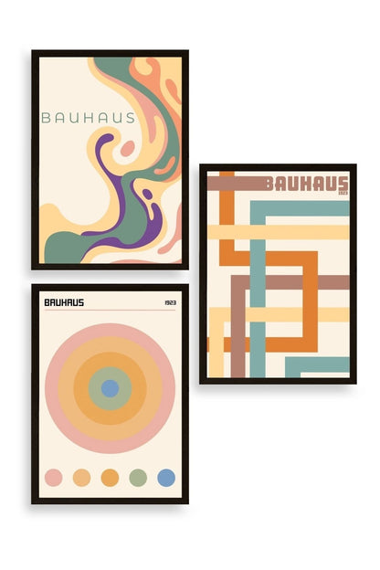 Bauhaus Üçlü Ahşap Çerçeveli Tablo 40 x 60