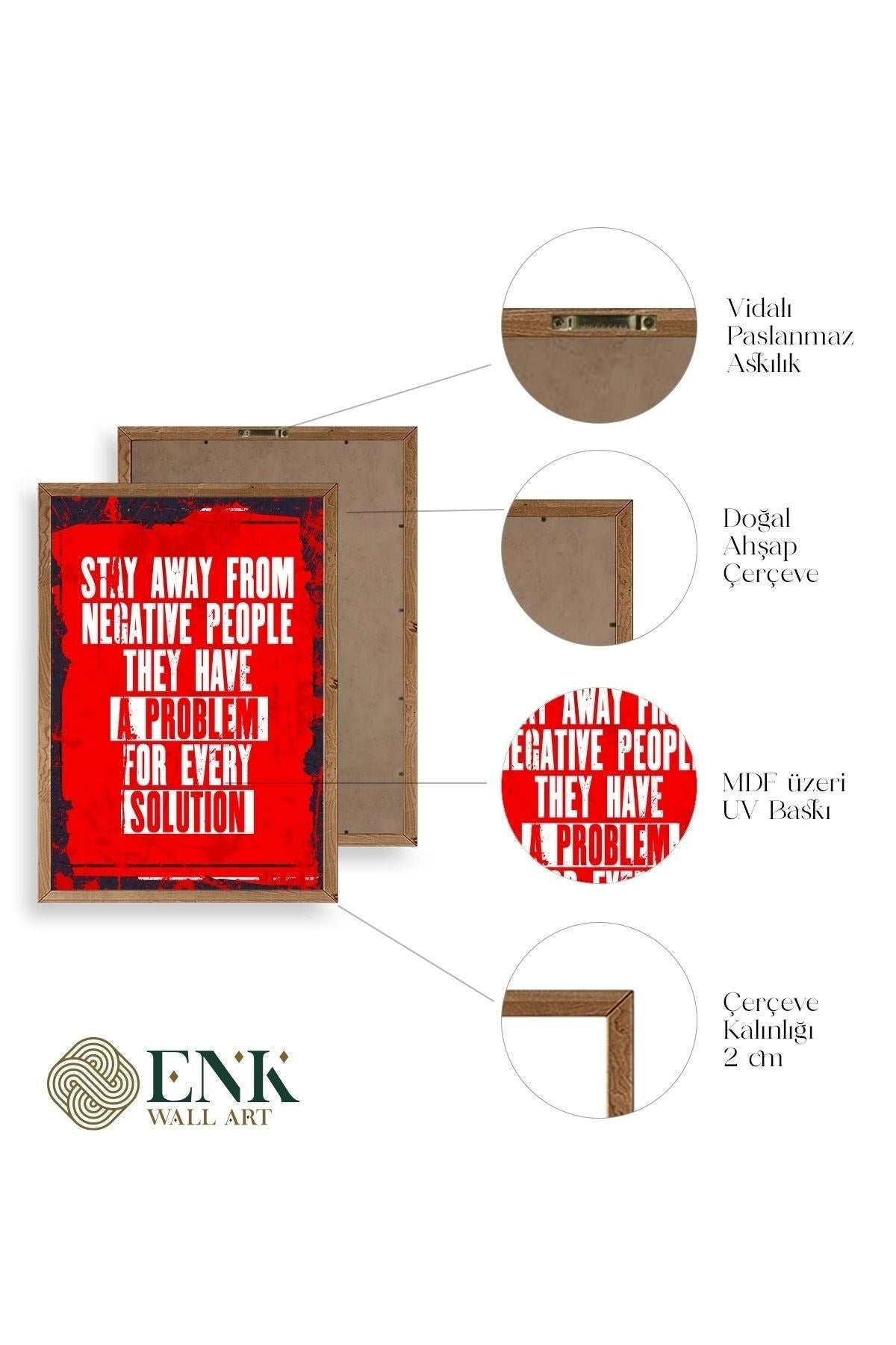 Motto Ahşap Çerçeveli Tablo 50 x 70