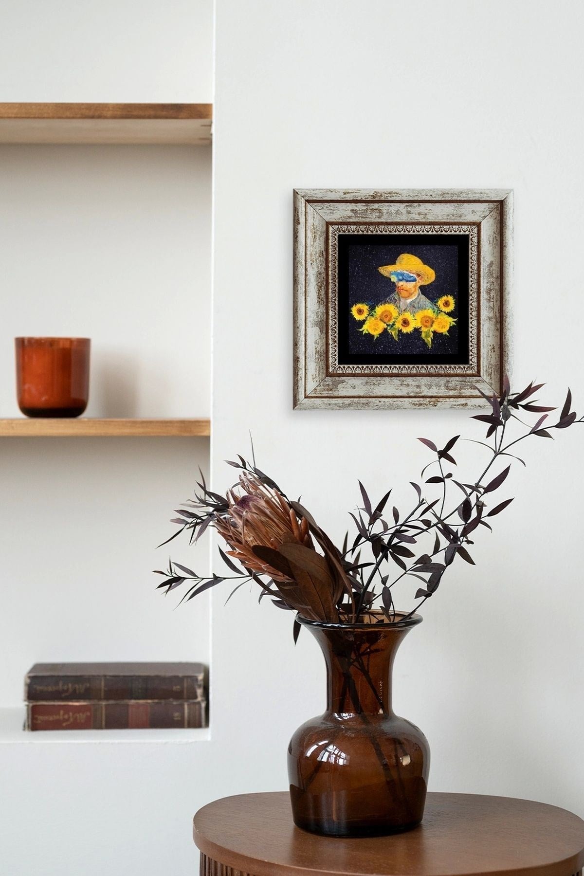 Van Gogh Çerçeveli Taş Tablo 20 cm