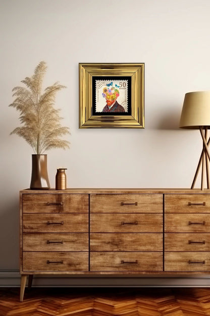 Van Gogh Çerçeveli Taş Tablo 20 cm