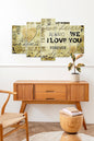 I Love You 5 Parçalı Mdf Tablo 60 x 100