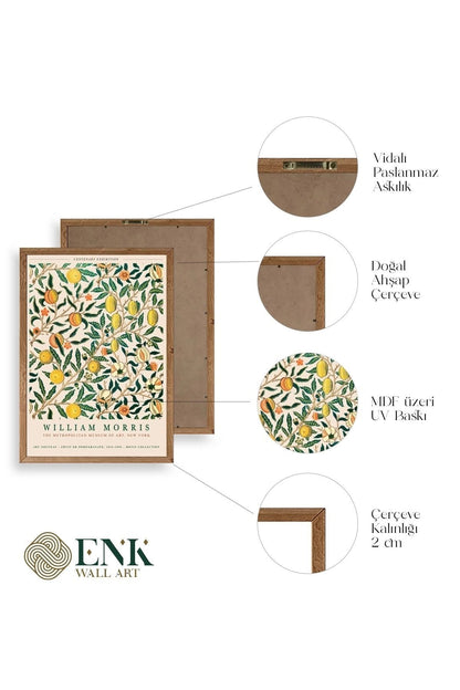 William Morris Ahşap Çerçeveli Tablo 23 x 30