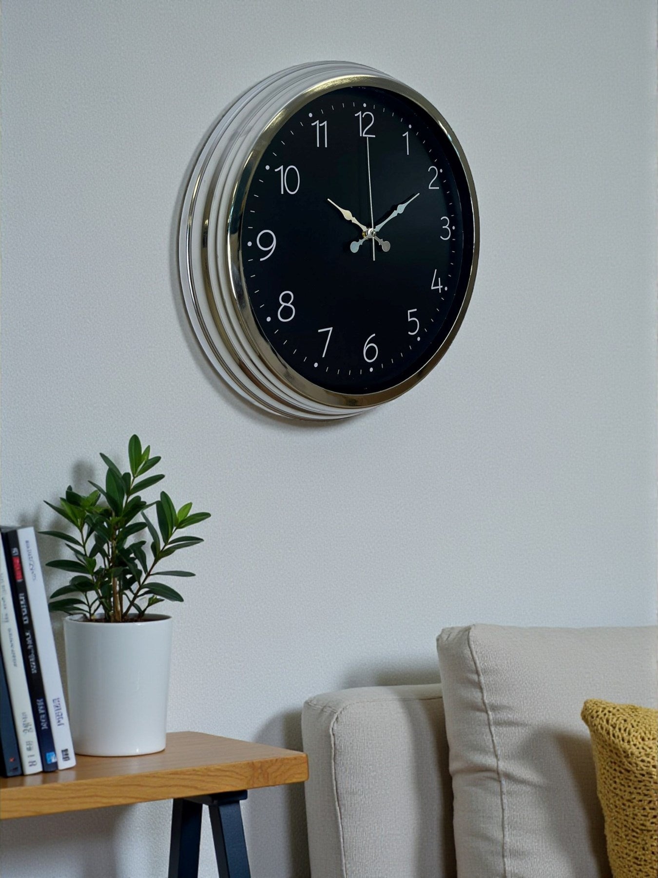 Zentime 40 Cm Krom Şık Duvar Saati