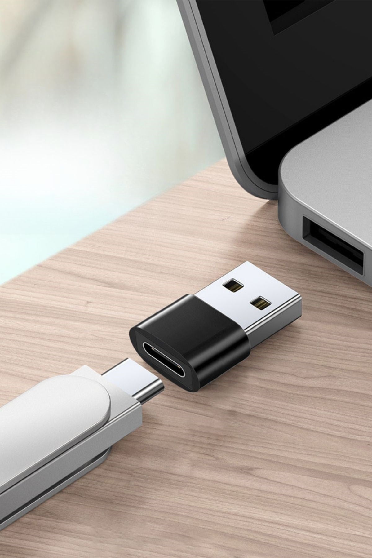 BUFFER® USB'den TYPE-C 'ye Dönüştürücü Adaptör Veri Aktarımı Sağlayıcı Şarj Data Çevirici
