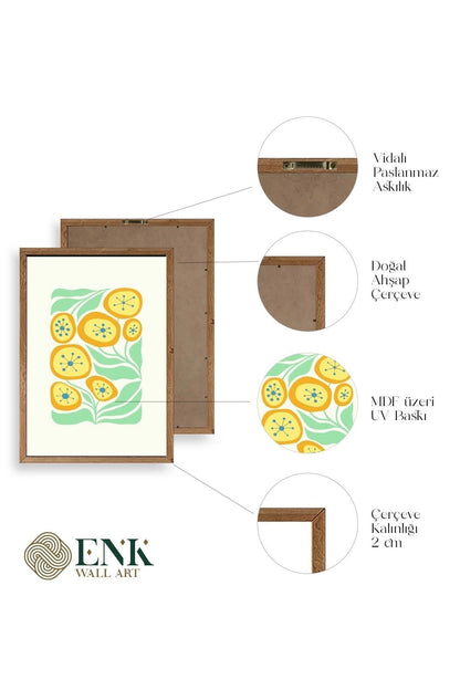 Çiçek Ahşap Çerçeveli Tablo 50 x 70