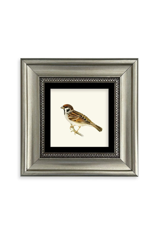 Daldaki Serçe Çerçeveli Taş Tablo 20 cm