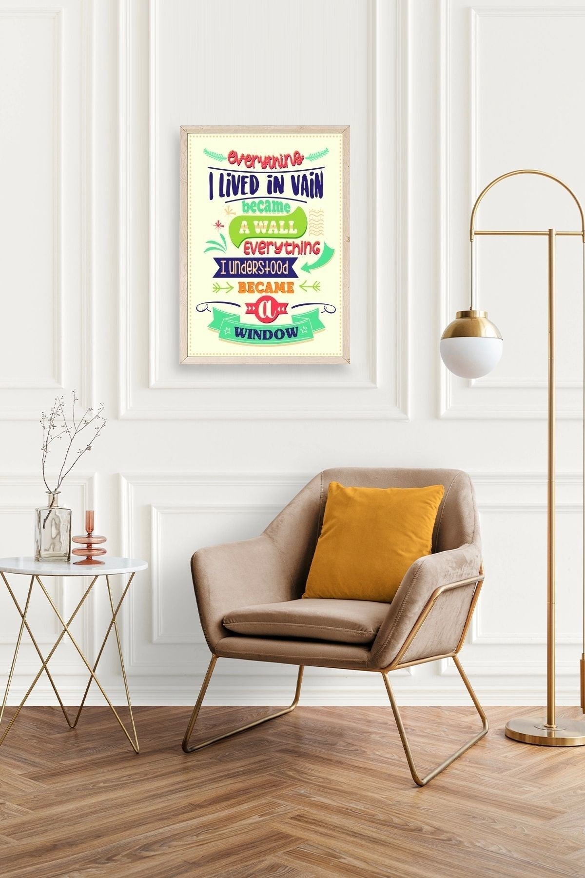 Motto Ahşap Çerçeveli Tablo 50 x 70