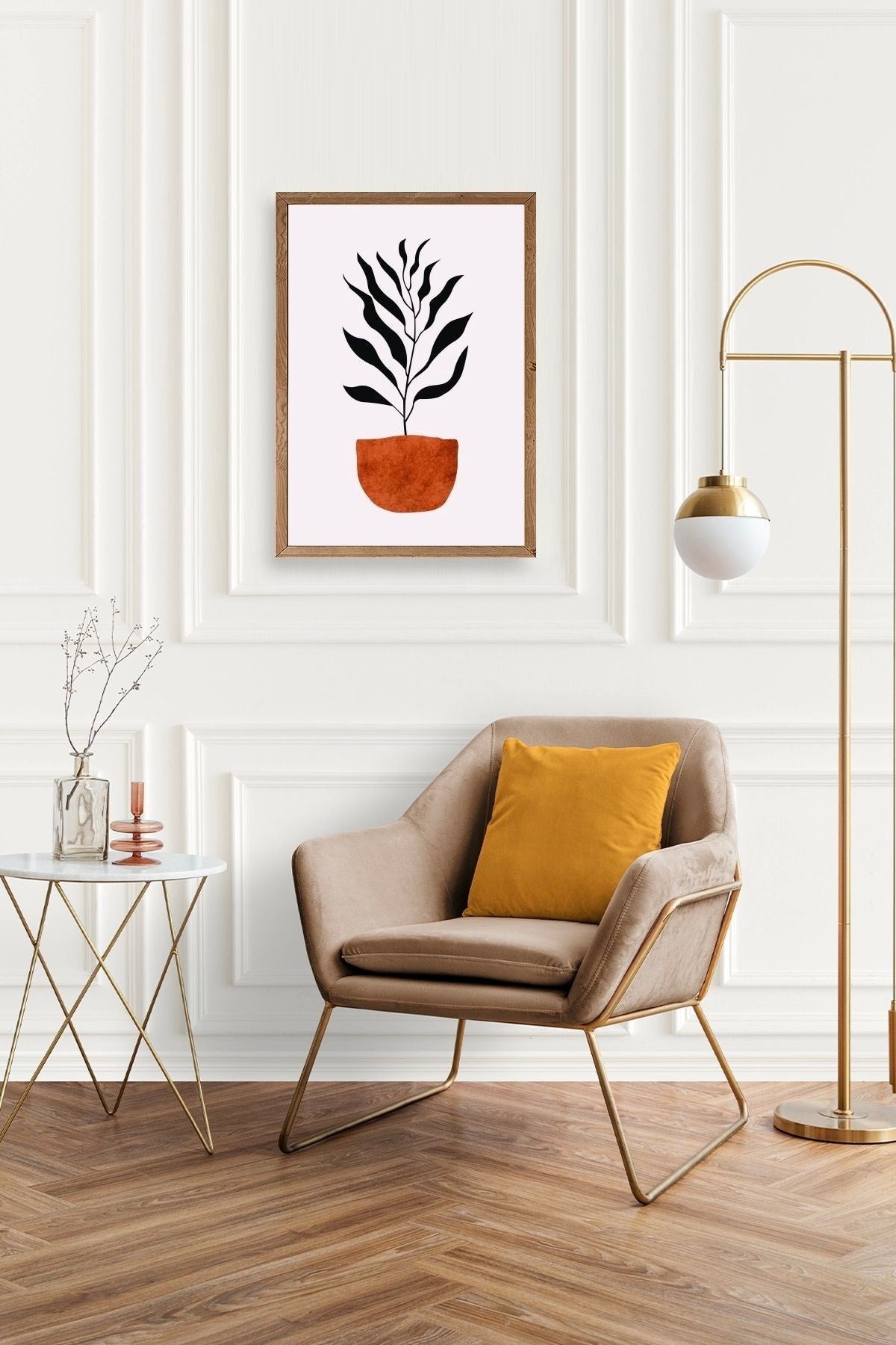 Saksı Ahşap Çerçeveli Tablo 50 x 70