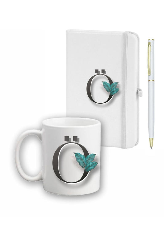 Yaprak Desen Ajanda Kupa Ve Kalem Seti