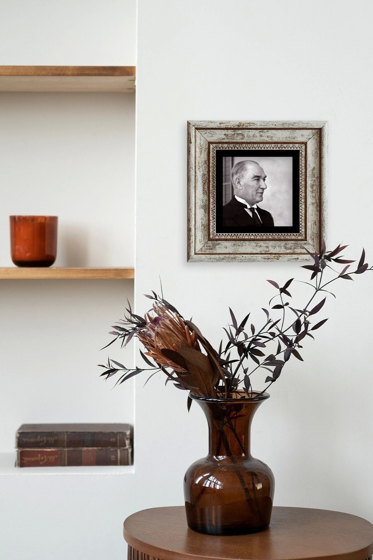 Atatürk Çerçeveli Taş Tablo 20 cm