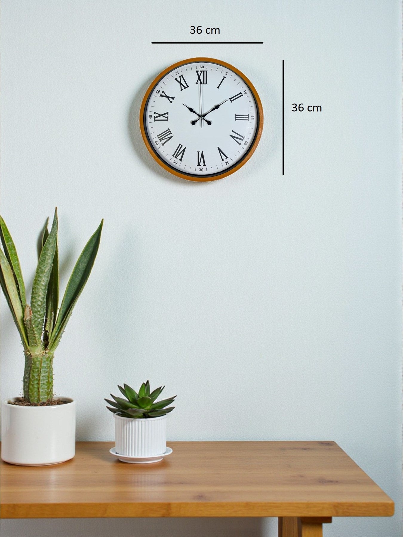 Zentime 36 Cm Turuncu Dekoratif Duvar Saati