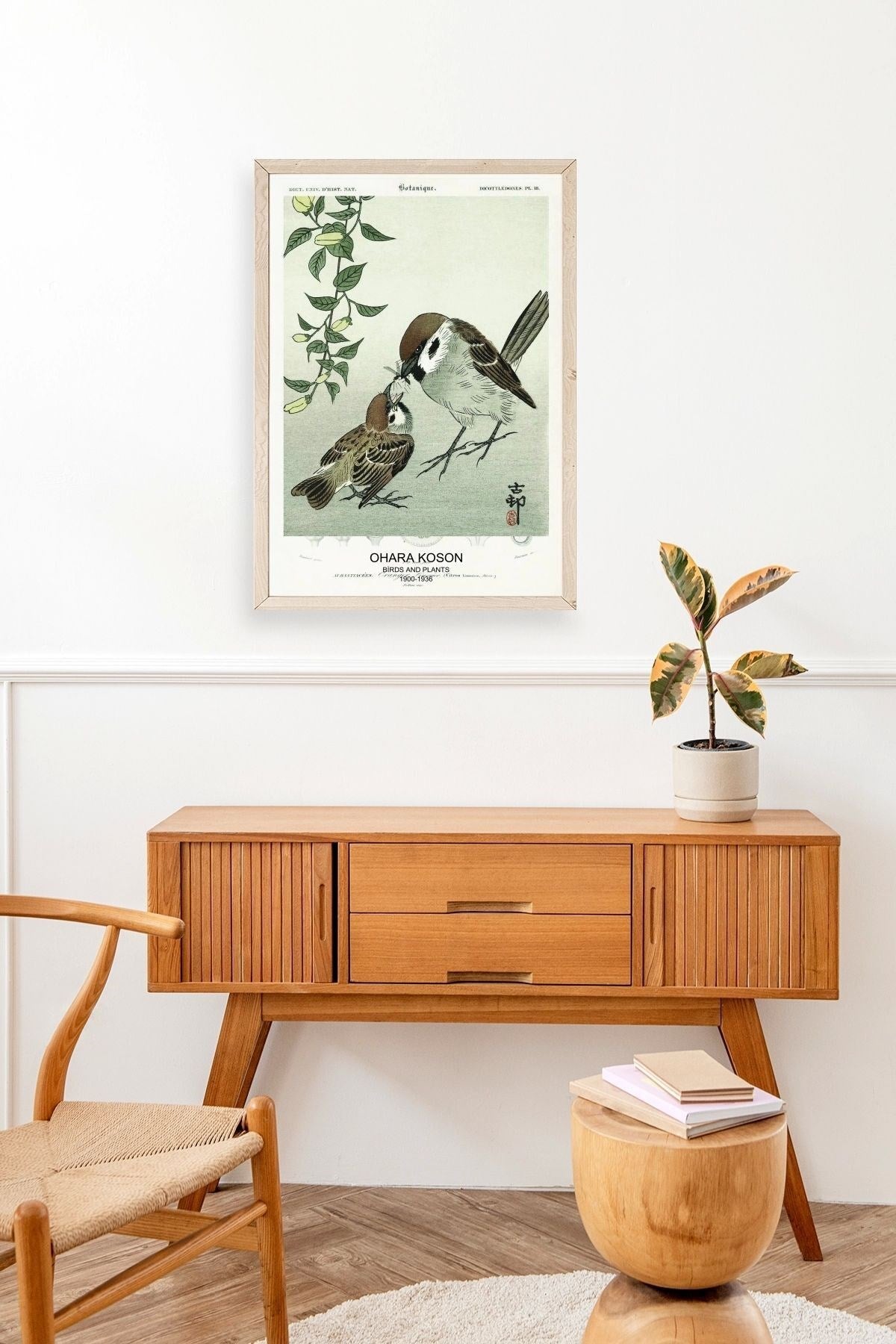 Kuşlar Ahşap Çerçeveli Tablo 17 x 23