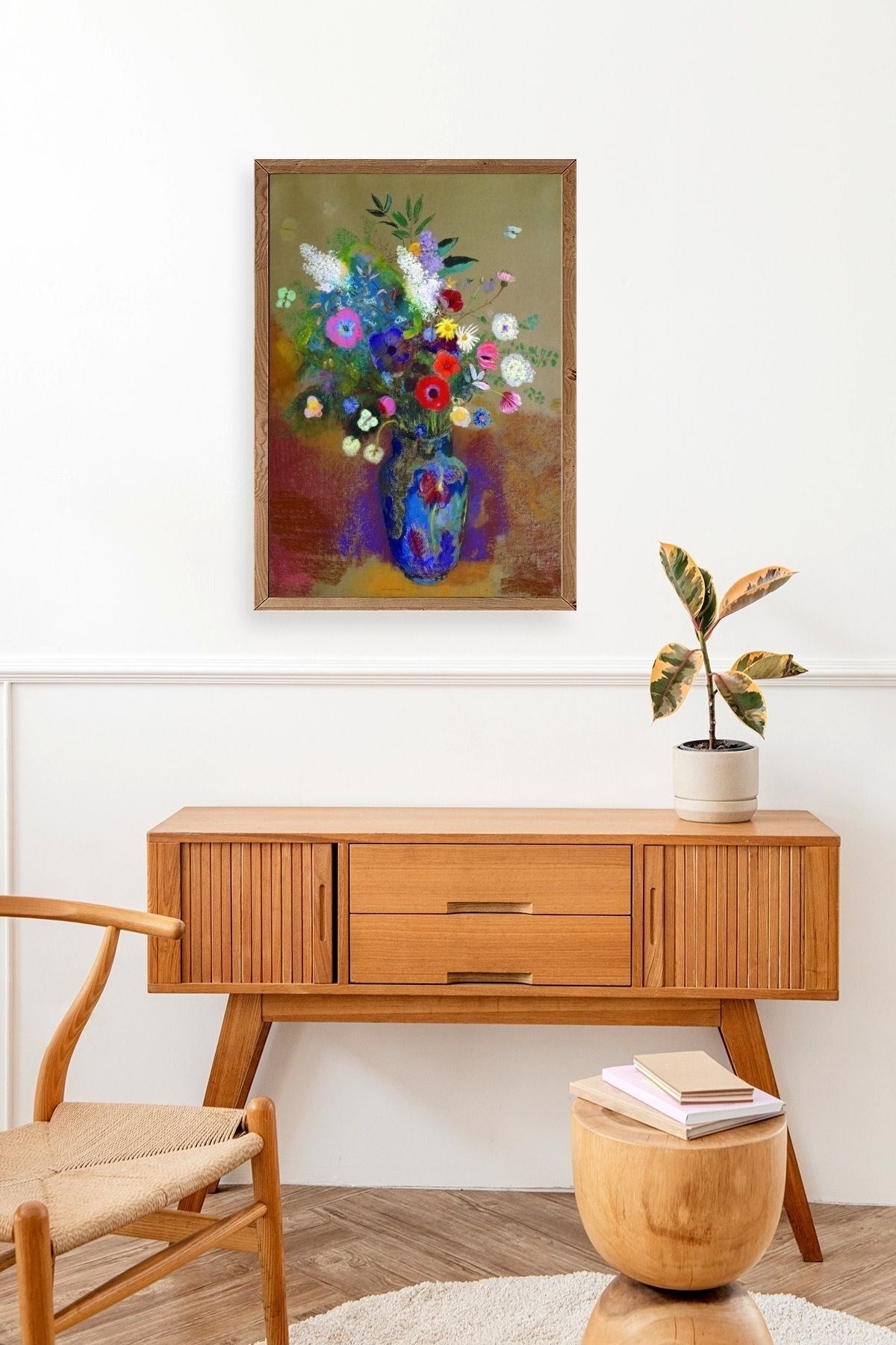 Çiçekler Ahşap Çerçeveli Tablo 50 x 70