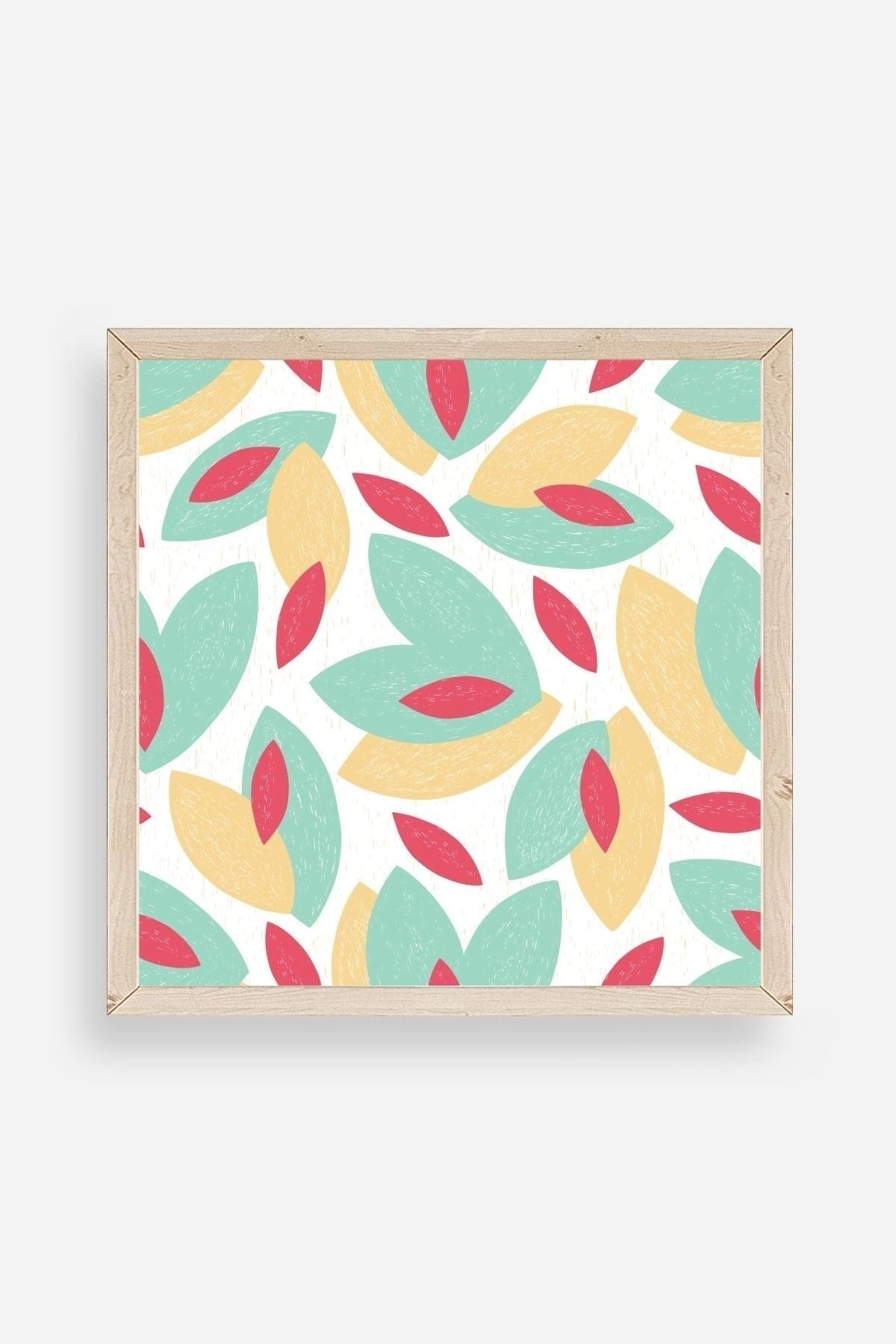 Yaprak Ahşap Çerçeveli Tablo 23 x 23