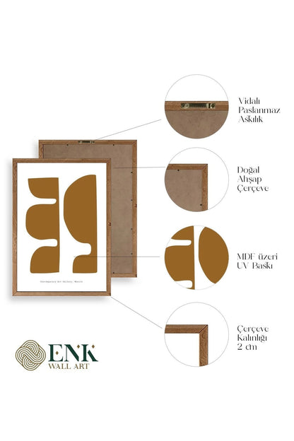 Soyut Ahşap Çerçeveli Tablo 30 x 42