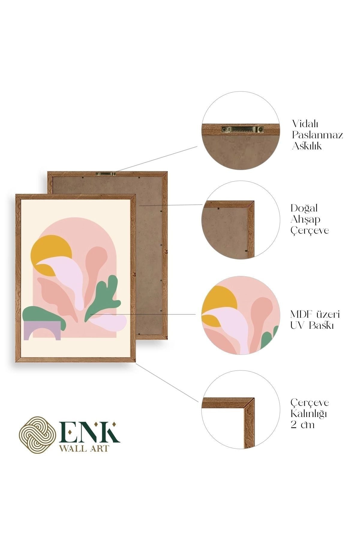 Modern Ahşap Çerçeveli Tablo 17 x 23