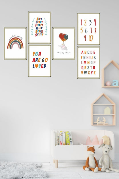 6'lı Çerçeve Görünümlü Çocuk Odası Fil Model Mdf Tablo 20 x 15