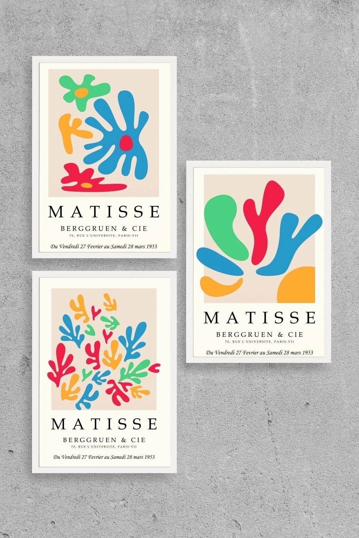 Matisse Üçlü Ahşap Çerçeveli Tablo 40 x 60