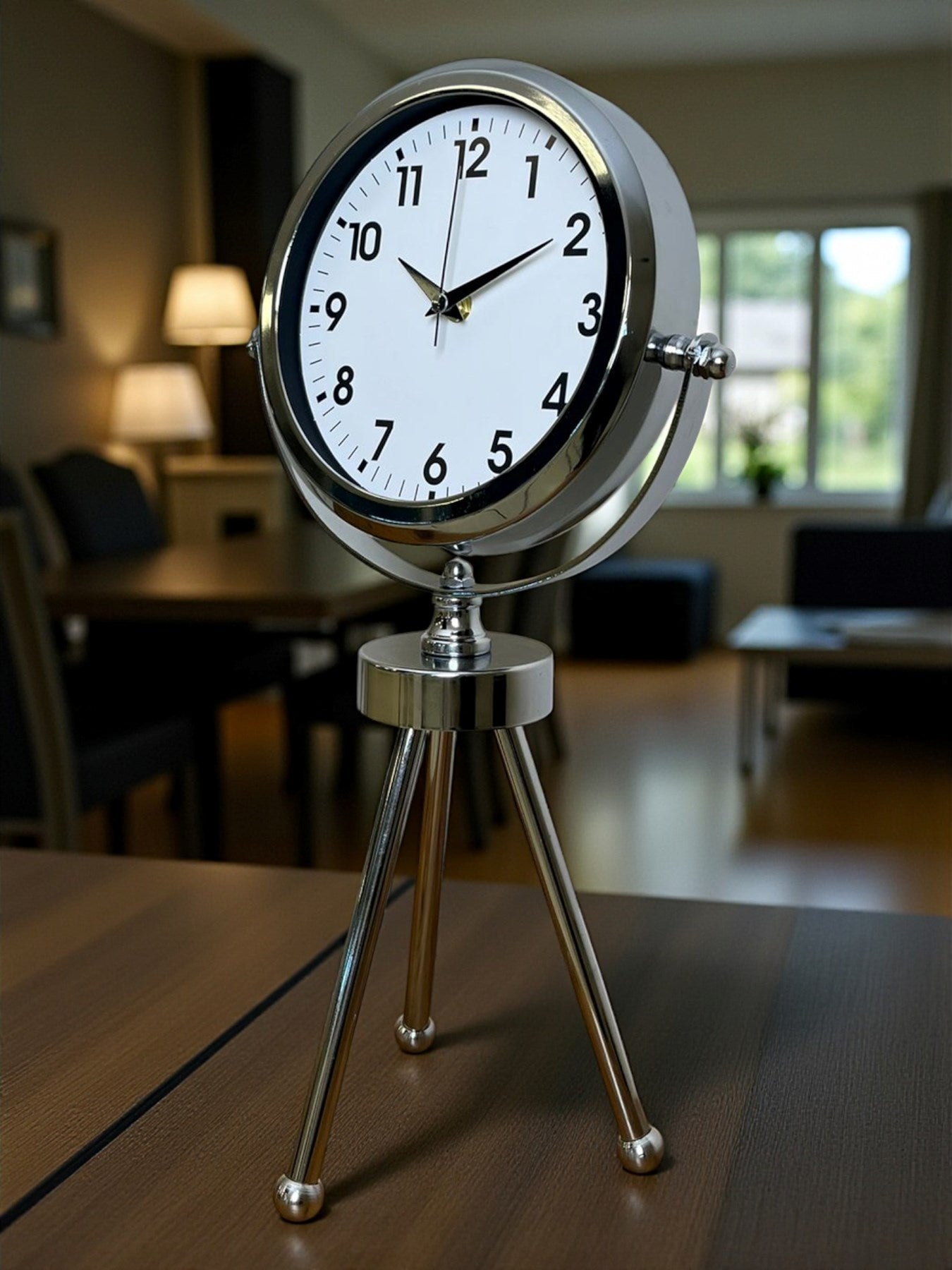 Zentime Krom Şık Üç Ayaklı Masa Saati