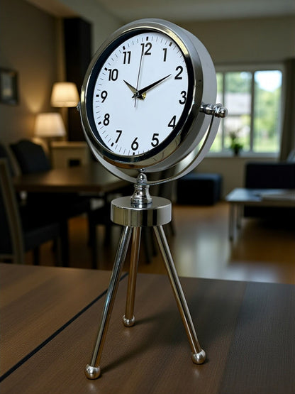 Zentime Krom Şık Üç Ayaklı Masa Saati