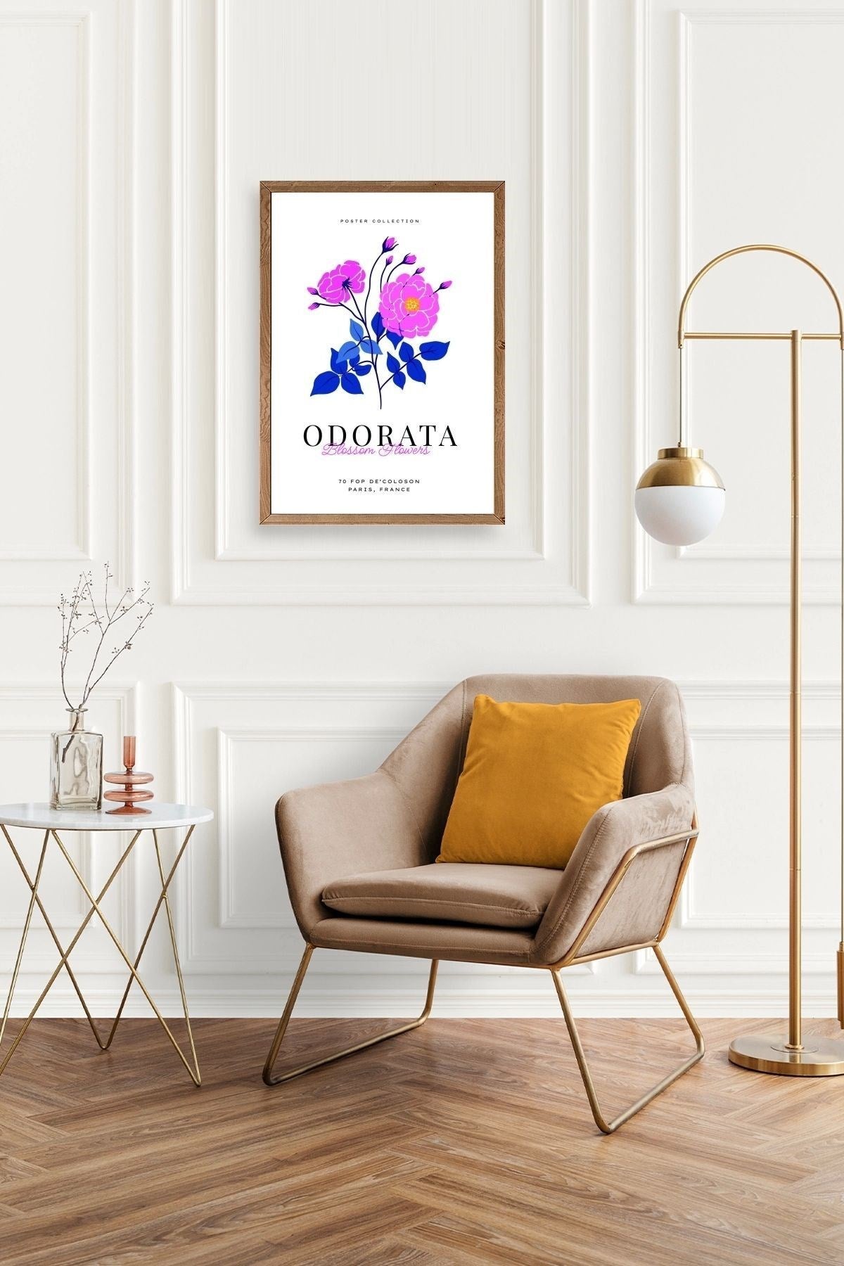 Çiçek Ahşap Çerçeveli Tablo 17 x 23