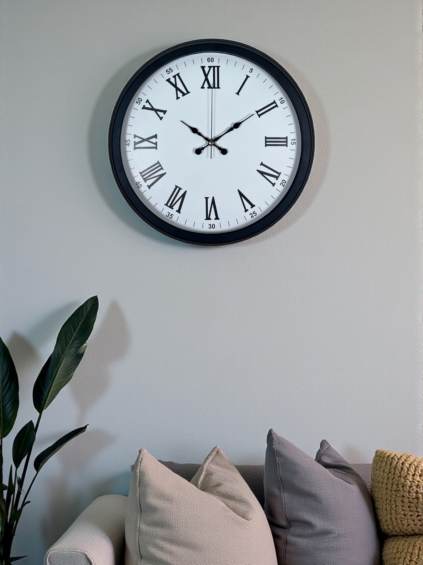 Siyah Klasik & Şık 40 Cm Metal Duvar Saati