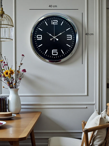 Zentime 40 Cm Krom Şık Duvar Saati