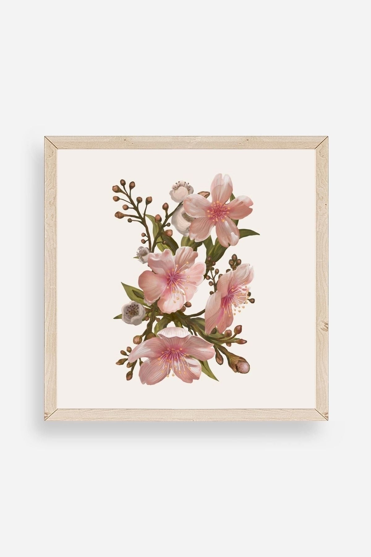 Çiçek Ahşap Çerçeveli Tablo 23 x 23