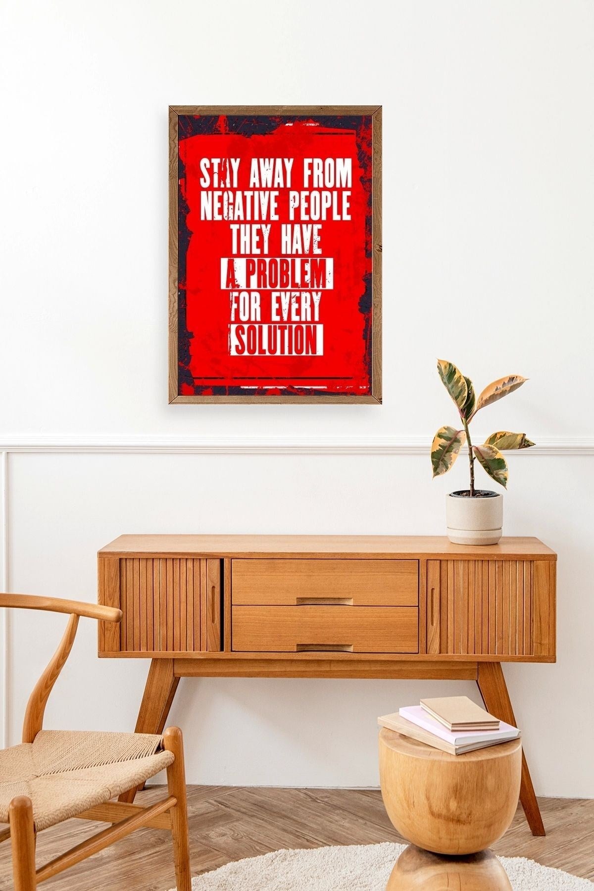 Motto Ahşap Çerçeveli Tablo 23 x 30