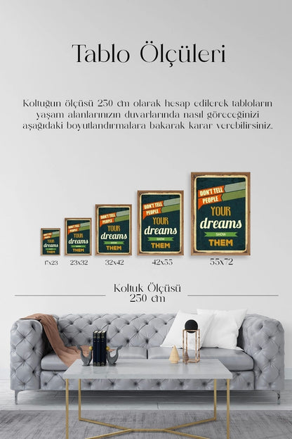 Motto Ahşap Çerçeveli Tablo 17 x 23