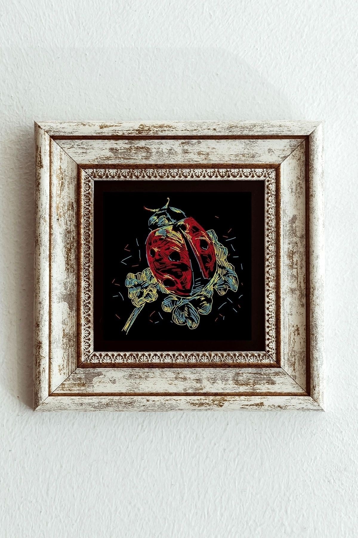 Soyut Desen Çerçeveli Taş Tablo , Çerçeveli Taş Duvar Dekoru-enkcrcvtbl-00101 20 cm