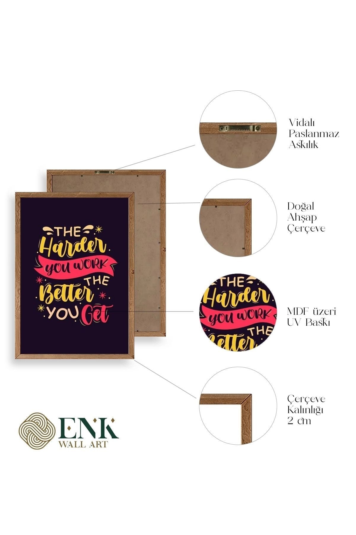 Motto Ahşap Çerçeveli Tablo 17 x 23