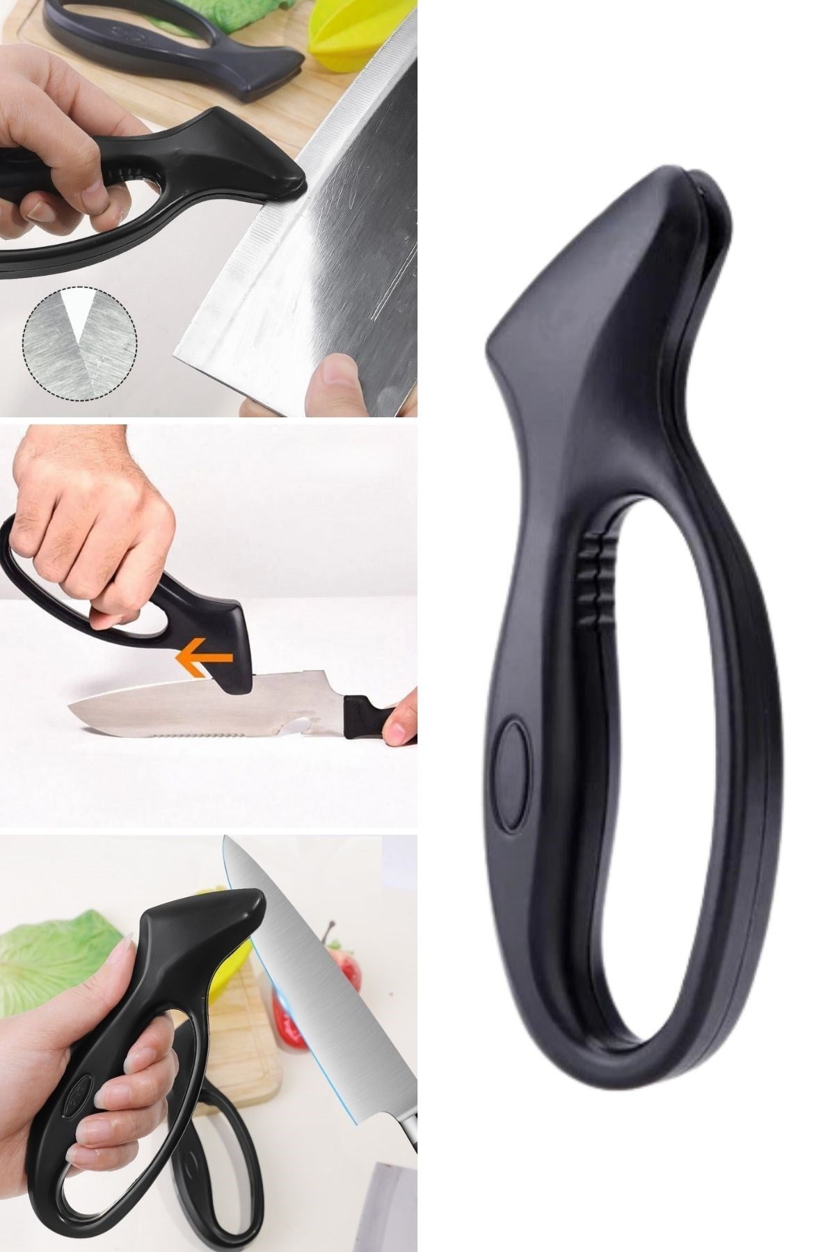 BUFFER® Kolay Tutuş Saplı Paslanmaz Çelik Manuel Bıçak Bileme Aleti