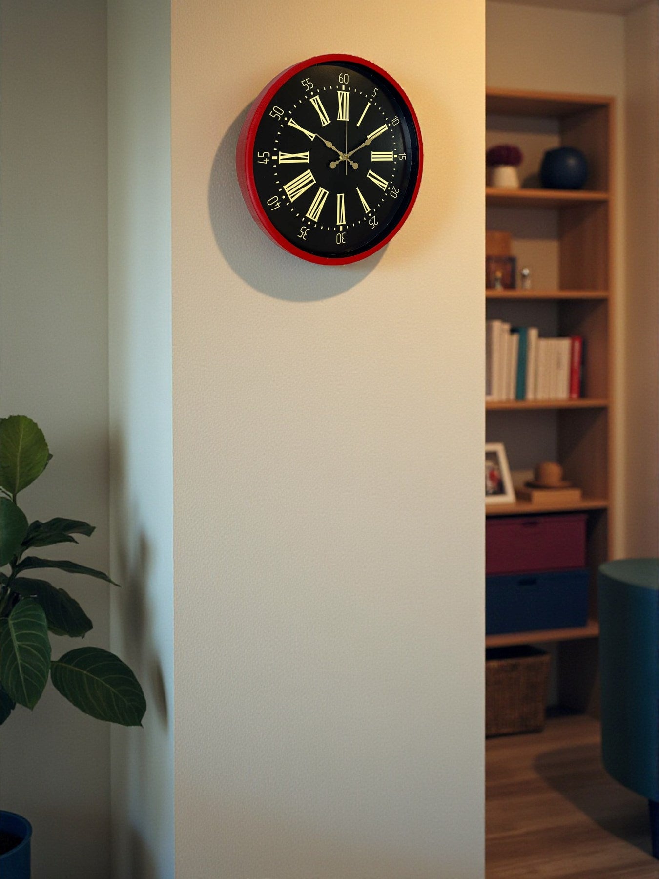 Zentime 36 Cm Kırmızı Dekoratif Duvar Saati