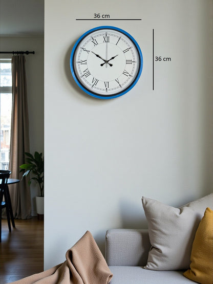 Zentime 36 Cm Mavi Dekoratif Duvar Saati