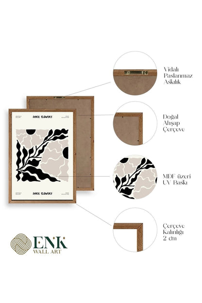 Çiçek Ahşap Çerçeveli Tablo 50 x 70