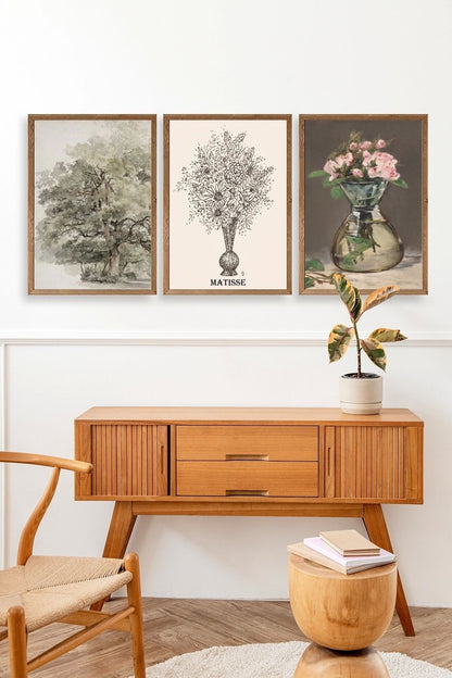 Matisse Üçlü Ahşap Çerçeveli Tablo 30 x 40