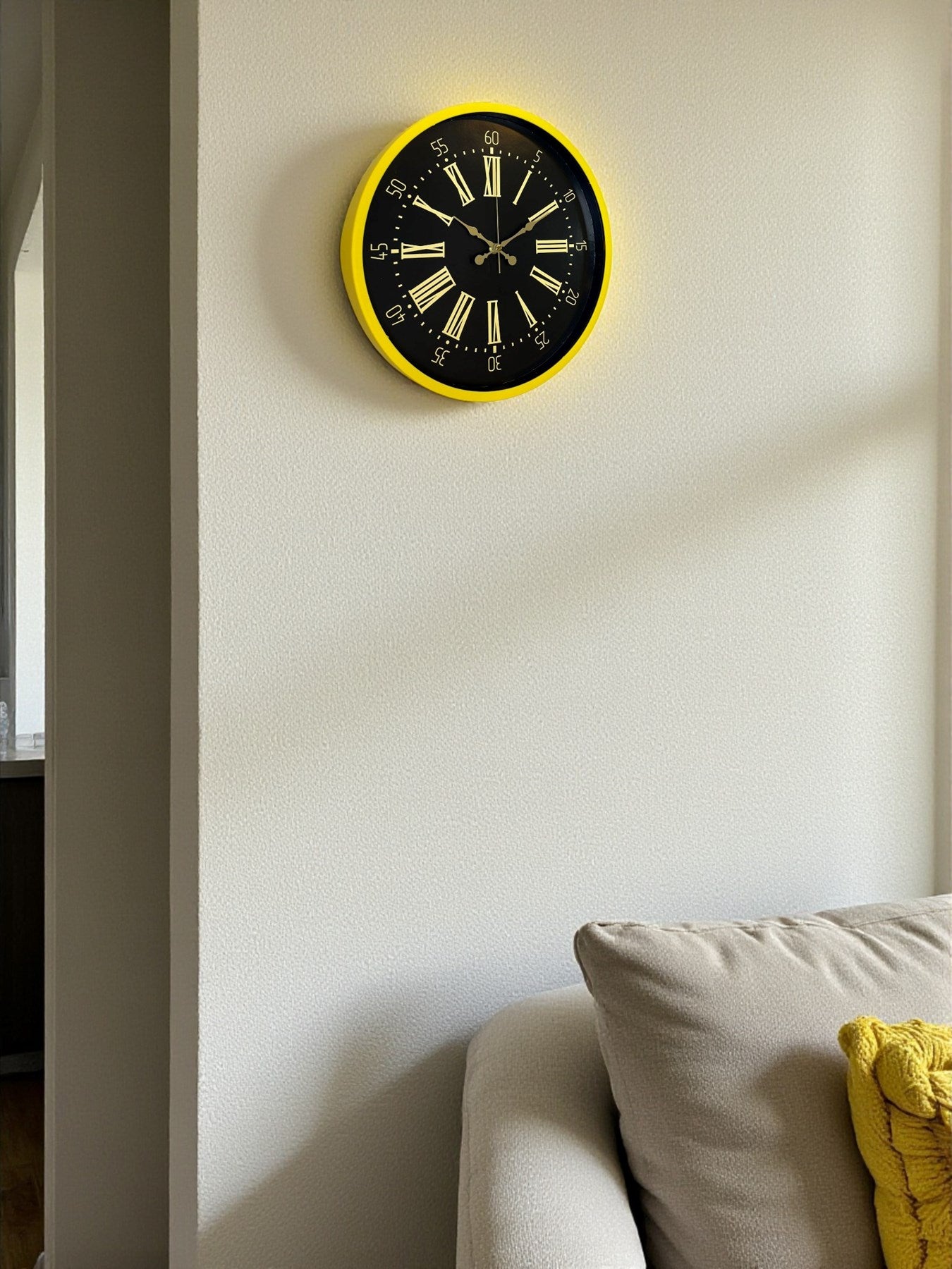 Zentime 36 Cm Sarı Dekoratif Duvar Saati