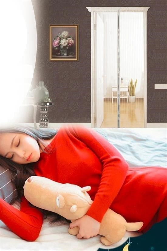 BUFFER® Pratik Manyetik Mıknatıslı Beyaz Kapı Pencere Sinekliği Tülü 90 x 210 cm