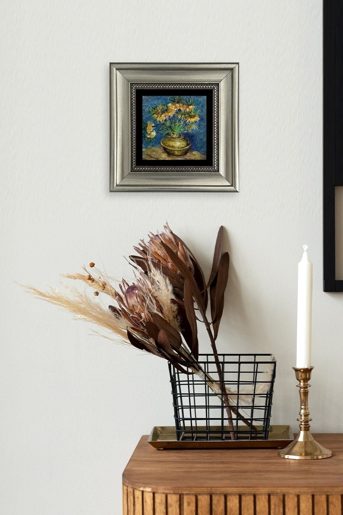 Van Gogh Çerçeveli Taş Tablo 20 cm