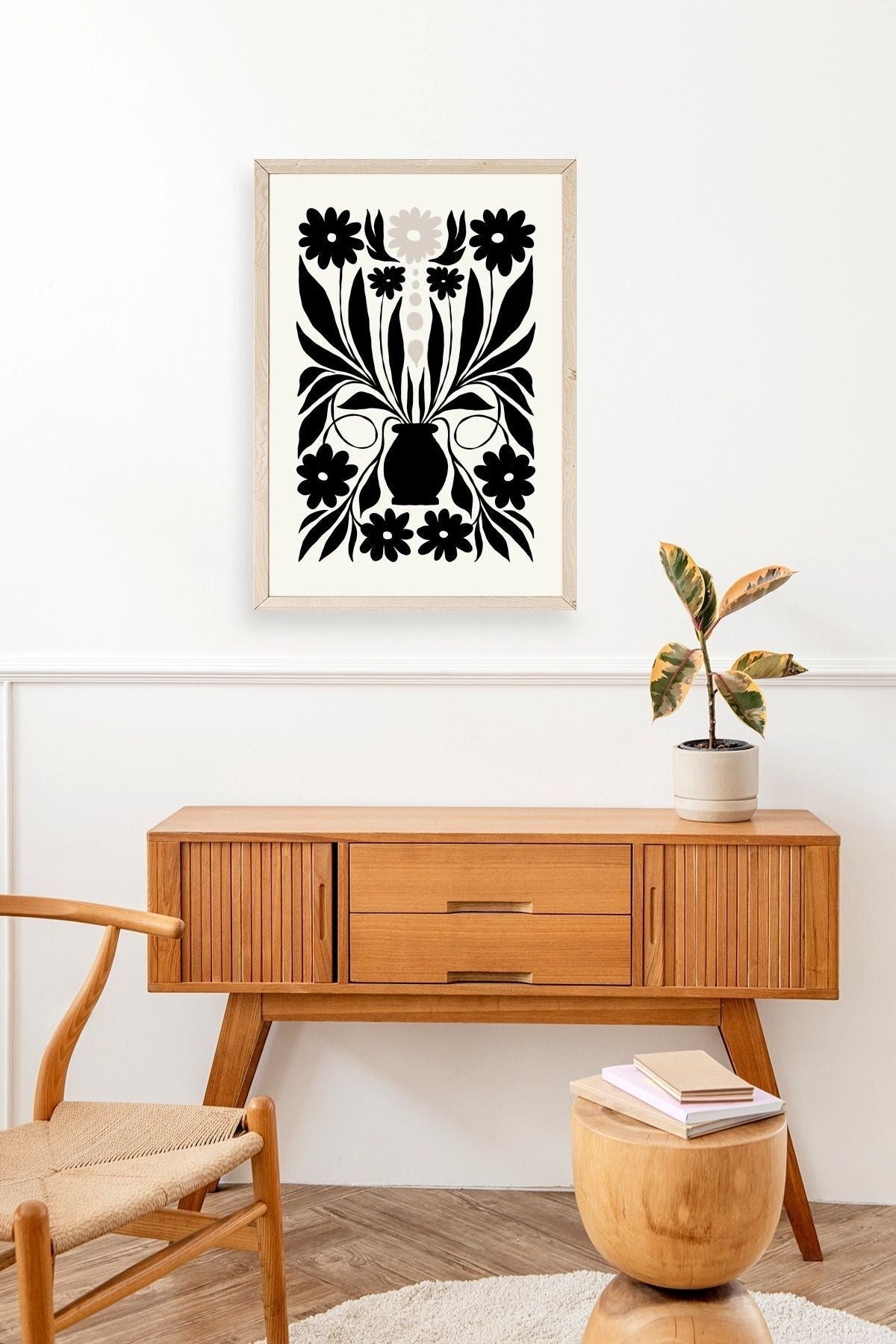 Çiçek Ahşap Çerçeveli Tablo 30 x 42