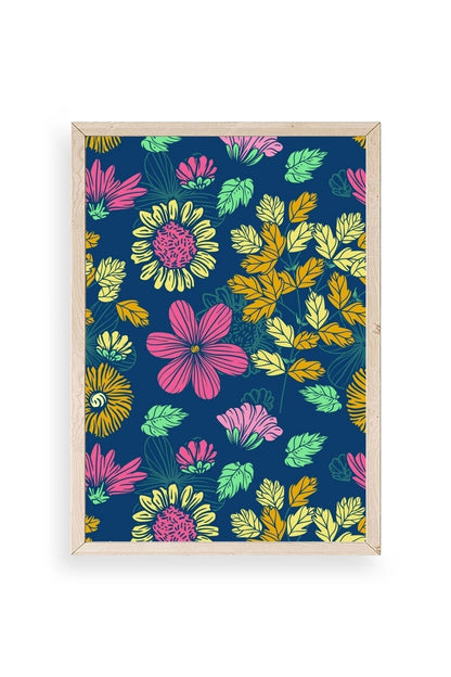 Çiçekler Ahşap Çerçeveli Tablo 30 x 42