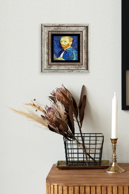 Van Gogh Çerçeveli Taş Tablo 20 cm
