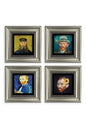 Van Gogh 4 lü Set Çerçeveli Taş Tablo 20 cm