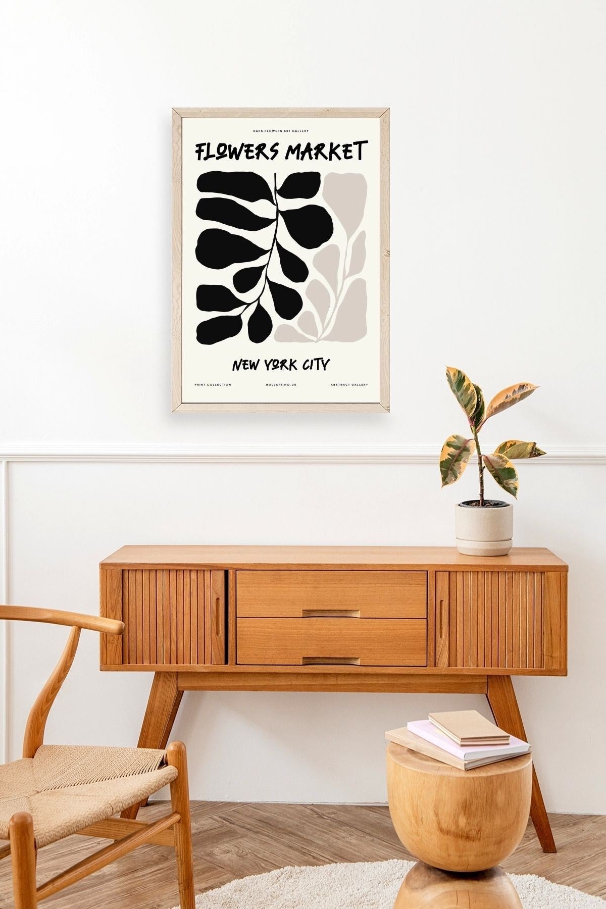 Yaprak Ahşap Çerçeveli Tablo 50 x 70