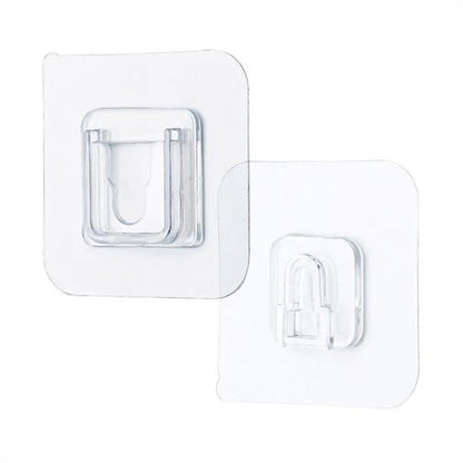 BUFFER® Eşya Sabitleme Askısı 10 Çift Şeffaf Çift Taraflı Yapışkanlı Geçmeli Klips